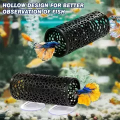 1 pc betta túnel de peixes brinquedo oco tubo de dormir com ventosa betta rede escondido tubo de descanso para decorações de tanque de peixes na internet