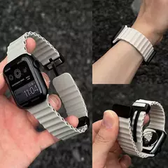 Pulseira de Fivela Magnética para Pulseira Relógio Apple, Pulseira de Silicone, Ultra 2, 49mm, 45mm, 44mm, 40mm, 41mm, 38mm, 42mm, iWatch Série 7, 6, 3 si, 8, 9 - Wolf Magazine