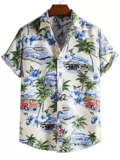 Camisa de praia de manga curta masculina, estampada flores 3D, tops respiráveis, festa ao ar livre, verão, novo, S-5XL, 2022 - comprar online