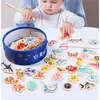 Montessori brinquedos de pesca para crianças, Desenhos animados, Vida marinha, Cognition Fish Games, Interativo pai-filho, Brinquedo educativo