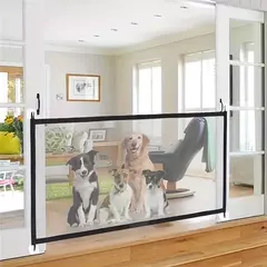 Cerca para cães de estimação, portátil, respirável, rede de segurança, isolamento doméstico, sem perfuração, porta de cachorro, isolamento protetor, gancho para bebê, cerca - loja online