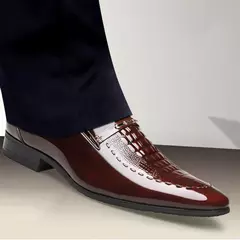 Sapatos Oxford de couro de crocodilo masculino, sapatos clássicos, casual de negócios, tênis formais, tamanho grande, escritório, casamento, festa na internet