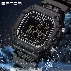 SANDA-Militar Masculino Resistente à Água Relógios Esportivos, Big Dial LED Digital Relógios de Pulso, cronômetros para Masculino, Exército, Moda, 2156 na internet