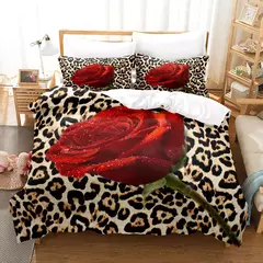 Rosas vermelhas conjunto capa de edredão rainha tamanho rei completa 3d conjuntos cama flor fronha colcha roupa única cama dupla 220x240 200x200 - comprar online