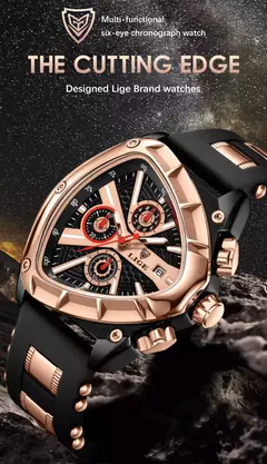 LIGE-Relógio impermeável masculino do esporte, quartzo, relógios de pulso, negócios, relógios de pulso Big Dial, Relogio masculino com caixa, original, luxo - Wolf Magazine