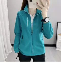 Casacos de lã tamanho grande para mulheres, cardigã quente, roupas esportivas casuais ao ar livre, caminhadas, jogging, ioga, jaquetas femininas, inverno, primavera na internet