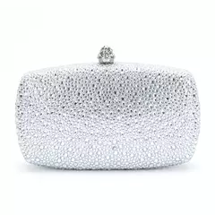 Bolsa noite strass para mulheres, bolsas de casamento, corrente de cristal, ouro, prata, pedras da noite, marrom, verde, pedras azuis - Wolf Magazine