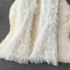 SINGREINY-Calças femininas de malha longa, calças vintage flare pura, em camadas, cintura alta, moda americana, streetwear, Y2K, 2024 - loja online