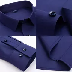 Homens de Manga Longa Stretch Camisas, Anti-Rugas Camisas, Slim Fit, Blusa de Negócios Sociais, Branco, Novo, S-8XL - loja online
