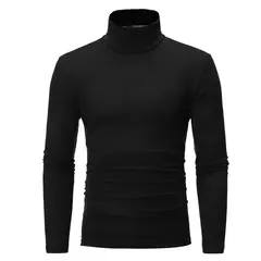 Gola alta masculina malha suéteres de algodão, pulôveres finos, roupas de escritório, tops masculinos, monocromáticos, vinho tinto na internet