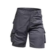 Calções de algodão de bolso múltiplo masculino, macacão de cor sólida de alta qualidade, casual ao ar livre, calças curtas esportivas, novo verão