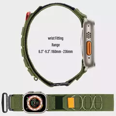 Pulseira de nylon para Apple Watch, pulseira esportiva tática para iWatch Ultra 2 Series 9 8 7 6 SE 5 4, 49 45 44 42mm 40 41 38 Pulseira - loja online