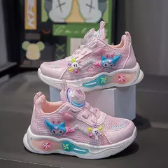 Desenhos animados infantis Anime Kuromi calçados esportivos, malha, fofo, moinho de vento, casual, botão rotativo, tênis, meninas, crianças, moda - comprar online