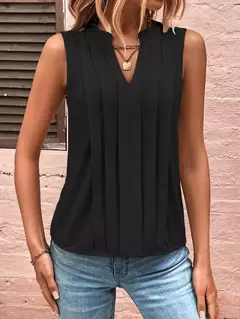 Blusas soltas, sem mangas, camisas grandes, tops femininos elegantes, monocromáticas, casuais, moda jovem, verão - Wolf Magazine