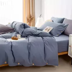 Conjunto de edredão duplo, Conjunto de cama de algodão torção sólida, Quilt Cover King Size, 100% Algodão, 220x240, 3Pcs - comprar online
