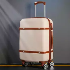 Conjunto de bagagem rolante para mulheres, conjunto de bagagem do trole, mala de viagem universal, saco cosmético, retro, bloqueio combinado, moda, 2pcs - comprar online