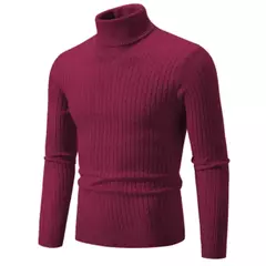 Suéter de gola alta masculino, pulôver monocromático, de malha, quente, casual, gola alta, suéter, lã, inverno, tops ao ar livre, novo - loja online