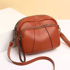 Cor sólida elegante rebite zíper bolsa de telefone móvel feminino simples cou - Wolf Magazine
