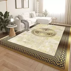 Ouro luxuoso grandes tapetes para sala de estar, Europa e América, Villa Hall d - loja online