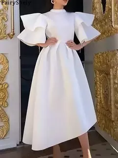 Vestido longo de babados fairyshely sólido para mulheres, manga curta, grande e grande, festa de verão para mulheres, vestido curvilíneo apertado, tamanho grande, 2021