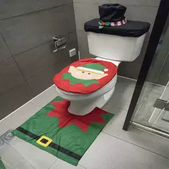 Cute Christmas Toilet Seat Covers, criativo Papai Noel Banheiro Mat, Xmas Suprimentos para Home Decor, Presente de Ano Novo, 2024 - comprar online