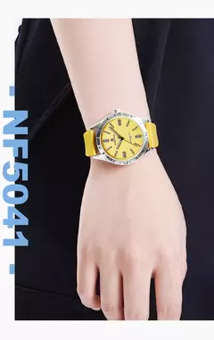 Imagem do Naviforce relógio de pulso feminino simples, pulseira de silicone impermeável, novo design, moda, para senhoras, 2024