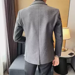 Blazers masculinos de peito único, ternos cinza, casacos grandes, tamanho grande, moda de alta qualidade, novo em 2020