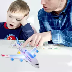 Brinquedo eletrônico do avião com música, piloto automático Flash Sound Aircraft, avião de rotação automática, presente educativo para crianças - Wolf Magazine