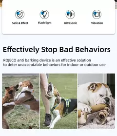 RoJECO 2 em 1 dispositivo de treinamento e antilatidos repelente ultrassônico de cães com lanterna repelente recarregável de parada de ataque para cães - Wolf Magazine