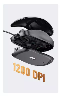 UGREEN-USB Mouse com fio com design ergonômico, 1200 DPI, 3 botões para laptops e PCs
