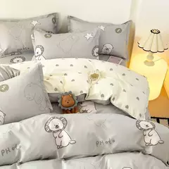 Egw-roupa de cama para menino e menina, jogo de cama com desenhos animados, cinza, leão, rosa, urso, fronha, impresso, casa, criança, 3pcs - Wolf Magazine