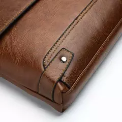 Maleta de couro PU para homens, sacola nova, bolsa de computador retro, designer lateral, bolsa crossbody mensageiro, bolsa de ombro portátil na internet