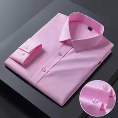 Homens de Manga Longa Stretch Camisas, Anti-Rugas Camisas, Slim Fit, Blusa de Negócios Sociais, Branco, Novo, S-8XL - comprar online
