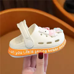 Sandálias de sola macia para crianças, antiderrapante, respirável, bonito, com design de coelho, para praia coberta, com desenhos animados, para menino e menina na internet