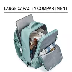 Imagem do USB Carregamento Laptop Mochila para Mulheres, Mochila Escolar para Adolescente, Saco de Sapato Independente, Saco De Viagem Ao Ar Livre, 15.6";;VERDADEIRO;;"army green