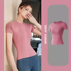 Camisa de manga curta sem costura para mulheres, camisetas esportivas, roupas de ginástica, camisa de ginástica, corrida e desgaste ativo, 2024 na internet