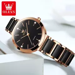 Imagem do OLEVS-Moda Feminina Relógio Elegante, Movimento Japonês, Pulseira Cerâmica, Pulseira Feminina de Luxo, Relógios Quartzo, Presentes