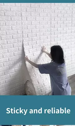 Auto-adesivo Antique Foam Brick Wallpaper, 3D Wall Sticker, impermeável, Sala, - Wolf Magazine