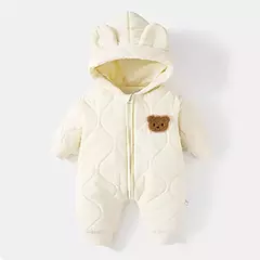 Macacão de urso dos desenhos animados do bebê, macacão infantil, outwear infantil, roupa grossa quente, forro de pele, inverno - comprar online