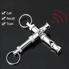 Apito de treinamento para cães, dispositivo de parar de latir, flauta de treinamento ultrassônico, ferramenta de controle de apito silencioso, chaveiro de trem de cachorro, suprimentos para animais de estimação