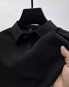 Camisa polo manga curta masculina, top respirável, solta, cor sólida, alta qualidade, moda casual, verão - loja online