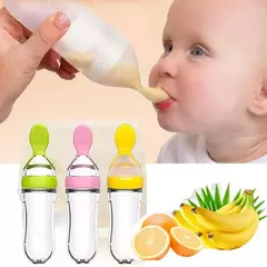 Recém-nascido Silicone Squeezed Milk Bottle, Food Grade, Training Spoon, Baby Grain, Supplement Alimentador, Seguro e Prático