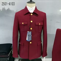 Conjunto de terno de túnica masculino single breasted stand colarinho, blazers, jaqueta, calças, boutique, moda casual, casaco, calças, 2 peças, 2023 - loja online