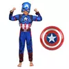 Capitão américa traje muscular super-herói capitão américa músculo cosplay macacão escudo halloween carnaval festa traje para criança