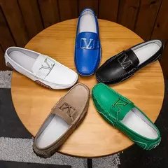 Mocassins de couro de luxo masculino, mocassins planos, sapatos para dirigir, sapatilhas masculinas, designer, alta qualidade - Wolf Magazine