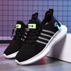 Moda calçados esportivos para crianças, tênis de malha respirável para meninos e meninas, sapatos leves ao ar livre