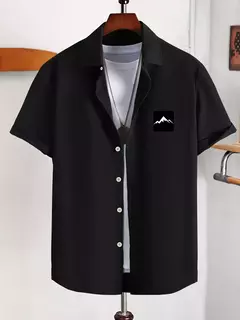 Europa e nos estados unidos verão casual solto cardigan camisa de manga curta masculina tendência camiseta masculina camisa casual - comprar online