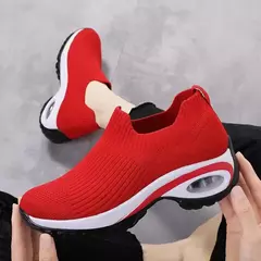 Sapatos esportivos casuais femininos, tênis de plataforma cunhada para senhoras, sapatos vulcanizados respiráveis, nova moda, verão 2024 - comprar online