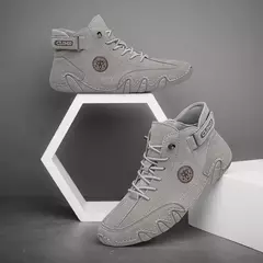 CLOHOO-Sapatos masculinos casuais de couro, tênis ao ar livre, sapatos confortáveis, botas masculinas de luxo, nova moda, 2024