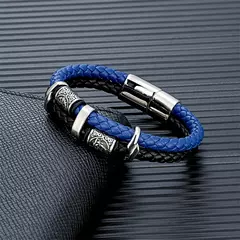 Vintage vikings bússola multicamadas pulseira de couro genuíno masculino aço inoxidável runas nórdicas valknut pulseira jóias escandinavas